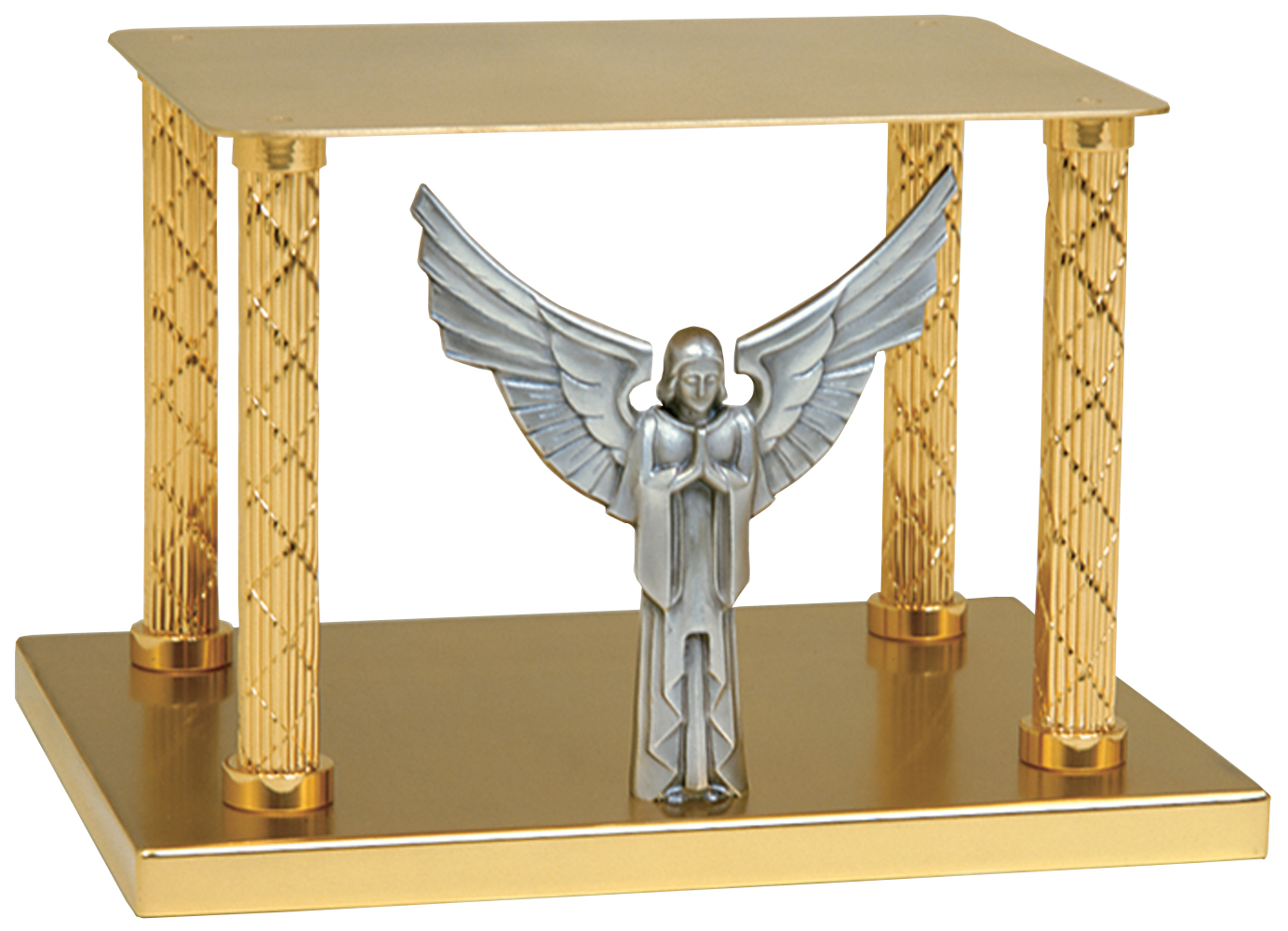 Thabor Table 24k Gold Plate with Silver Ox. Angel