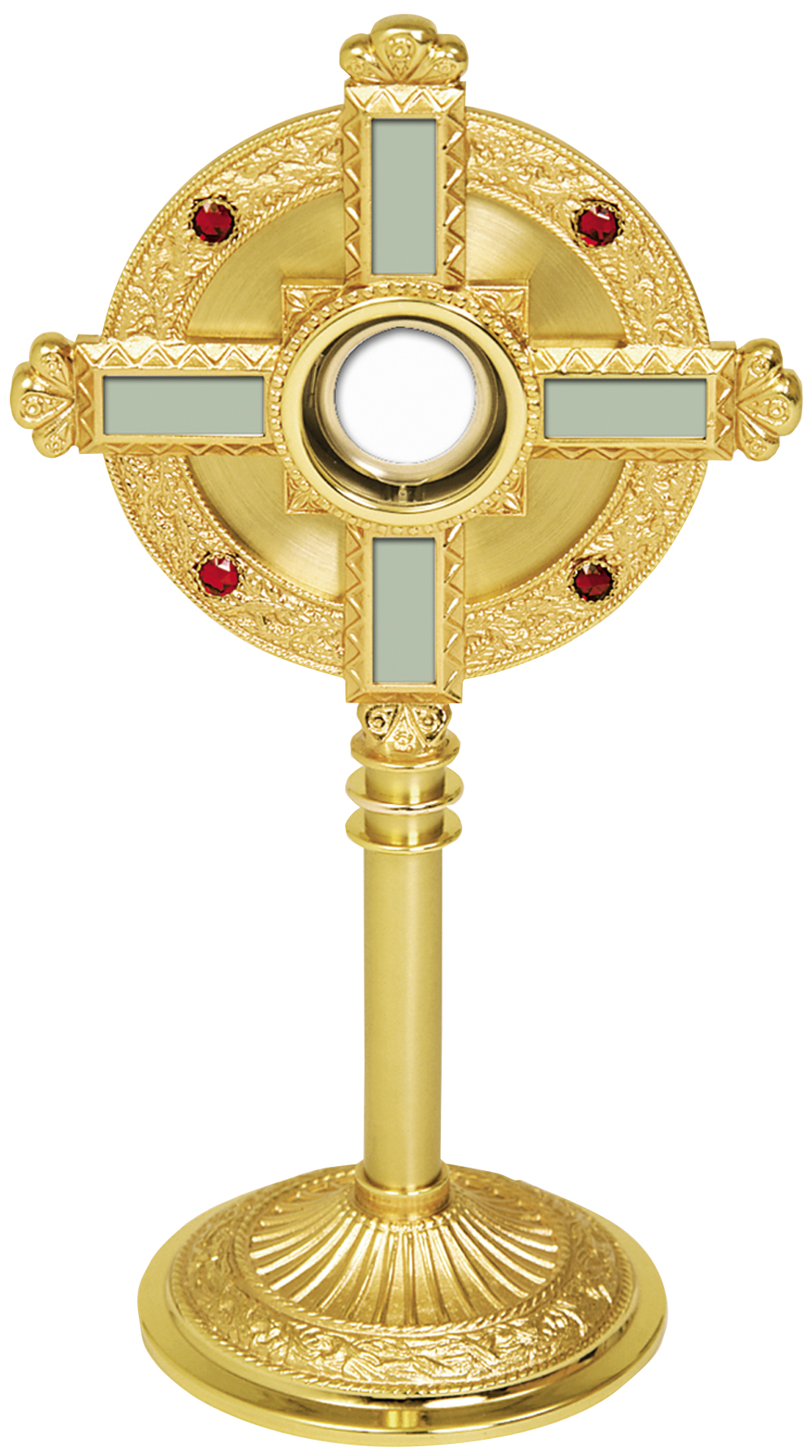 Ostensorium 24K Gold Plate Silver Cross