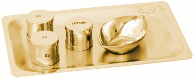 Baptismal Tray Set Plated Gold