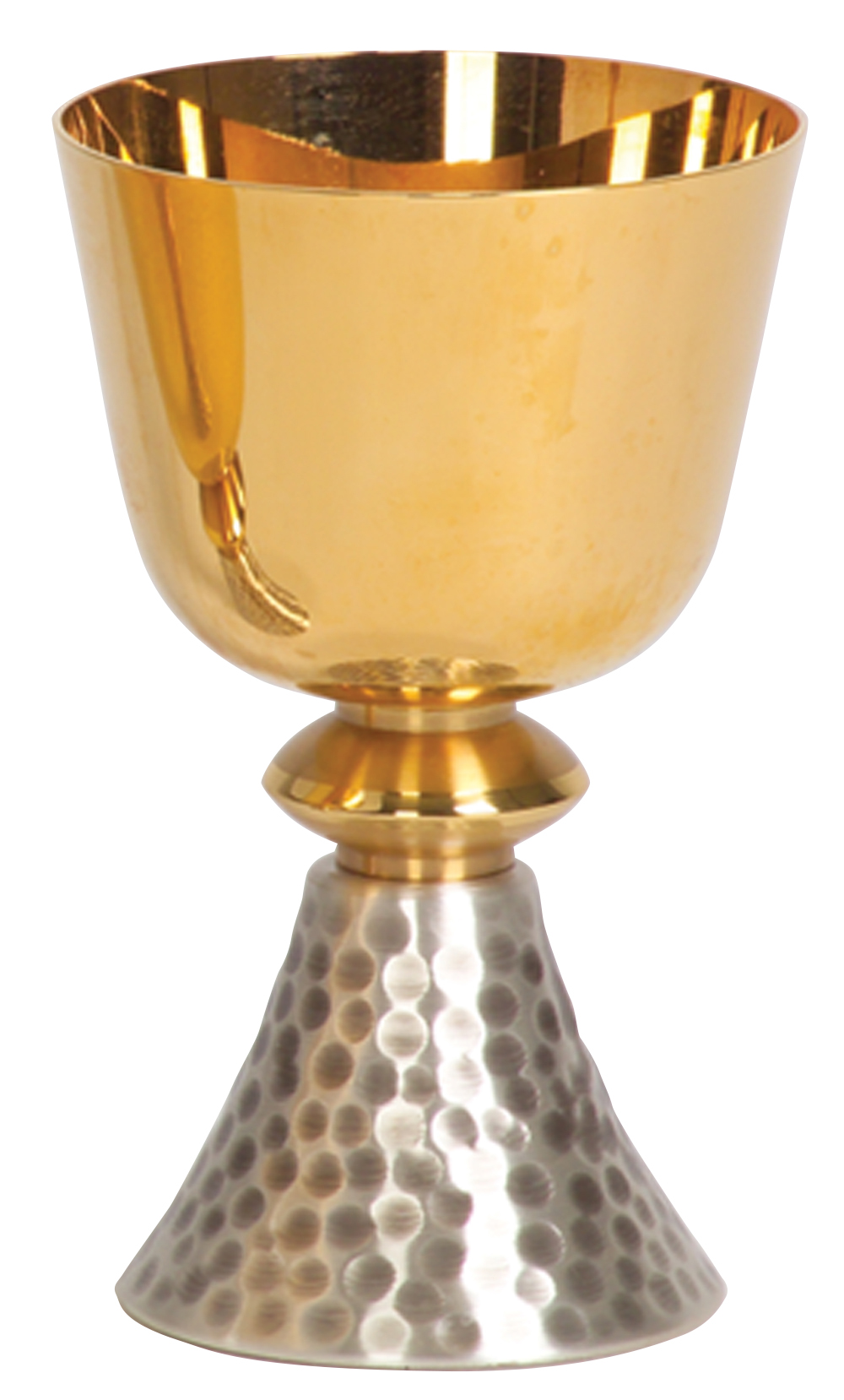 Chalice 10 oz 24K Gold Silver Plate Hammered K356