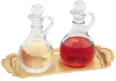 Cruets Set & Tray Glass 10 oz