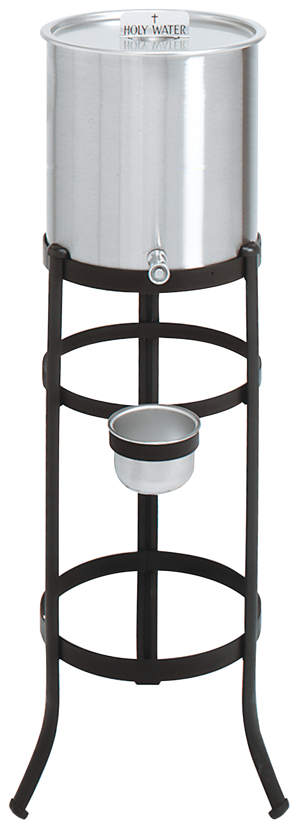 Holy Water Tank with Stand Black Aluminum