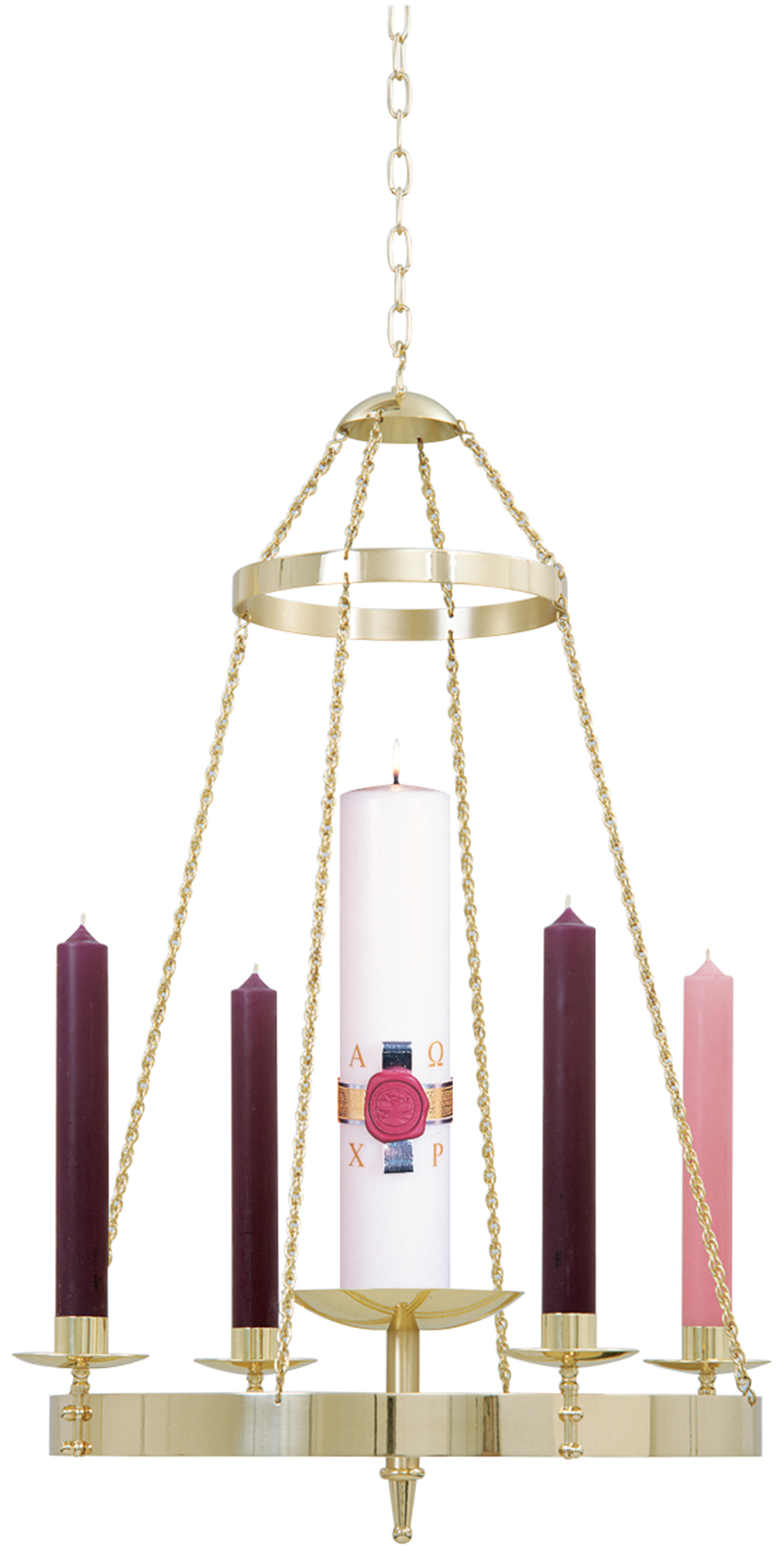 Advent Wreath Hanging Suspended Solid Brass