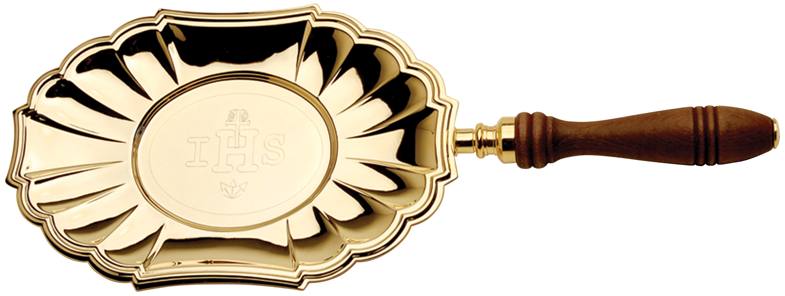 Communion Paten with Handle 5.75 x 8.75 Gold Plate K582