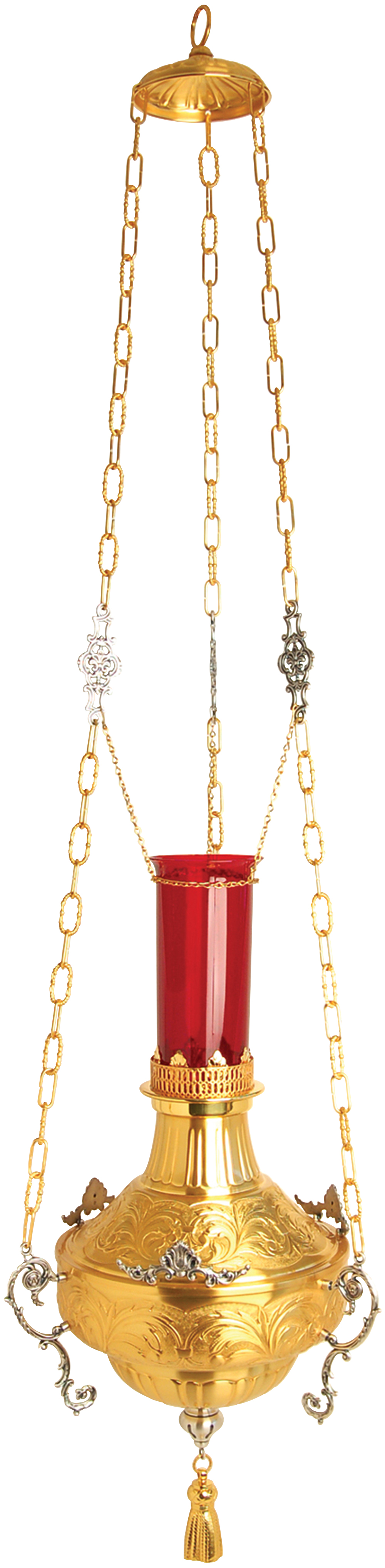 Sanctuary Lamp Hanging 60 inch 24k Gold Plate