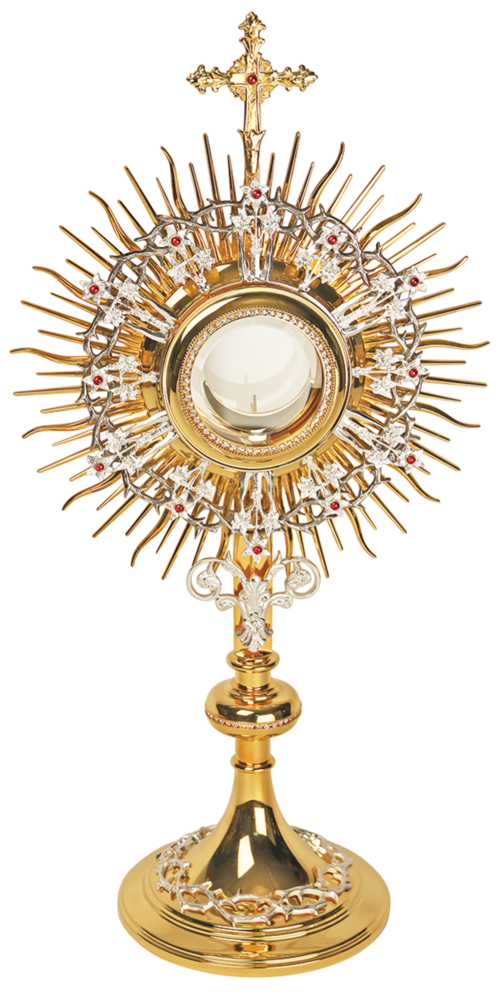 Monstrance 24k Gold Plate Silver Highlights