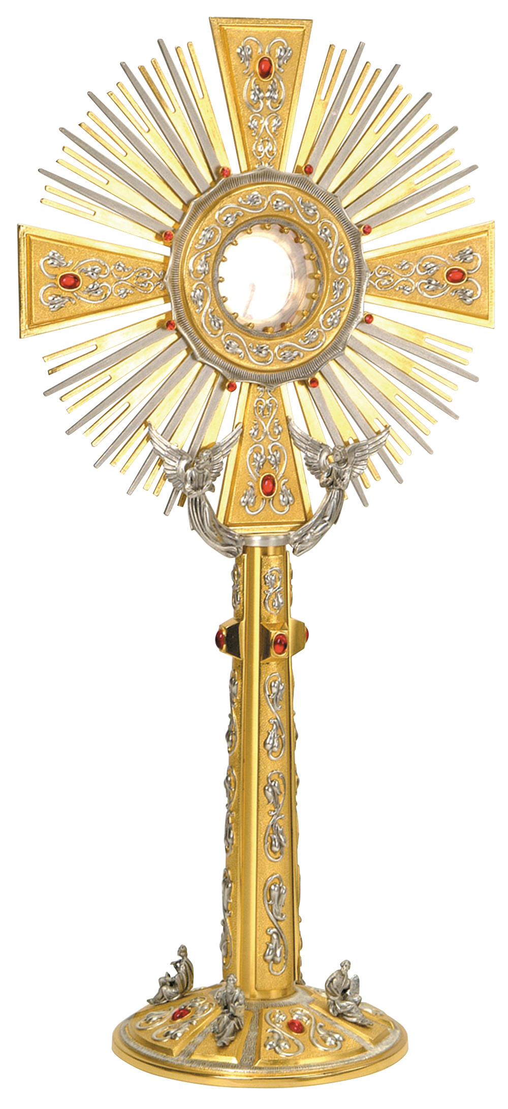 Monstrance Four Evangelists Base 24K Gold Plate