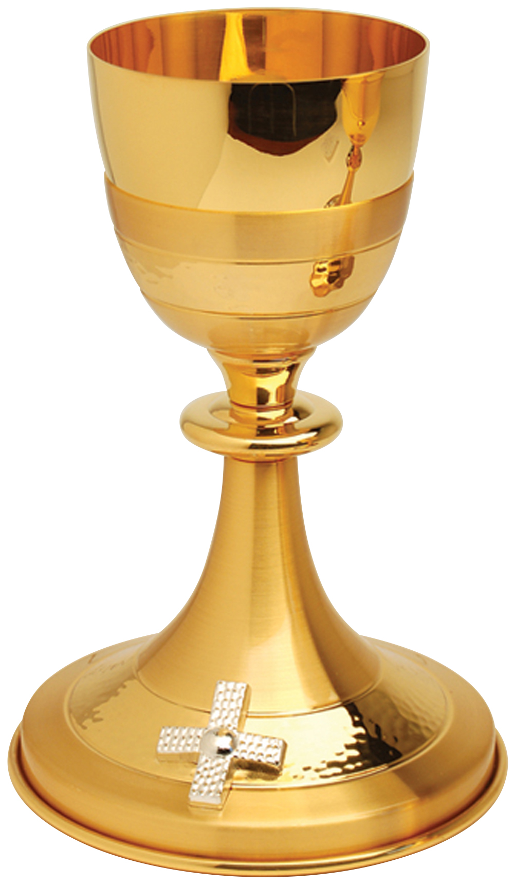 Chalice 8 oz 24K Gold Plate Silver Cross K717