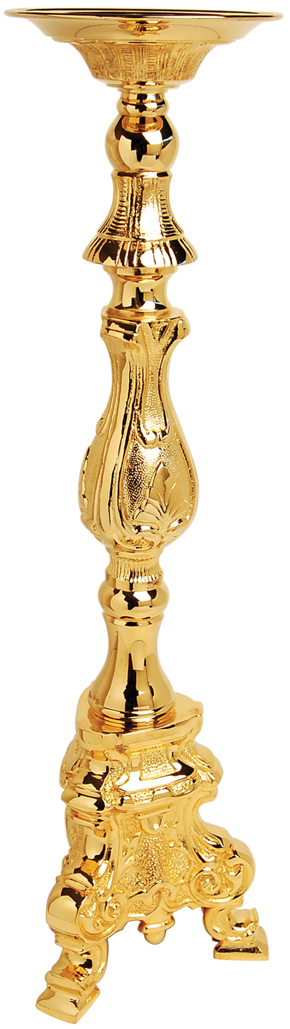 Candlestick 27 3/4 inch 24K Gold Plate 1 1/2 inch Socket