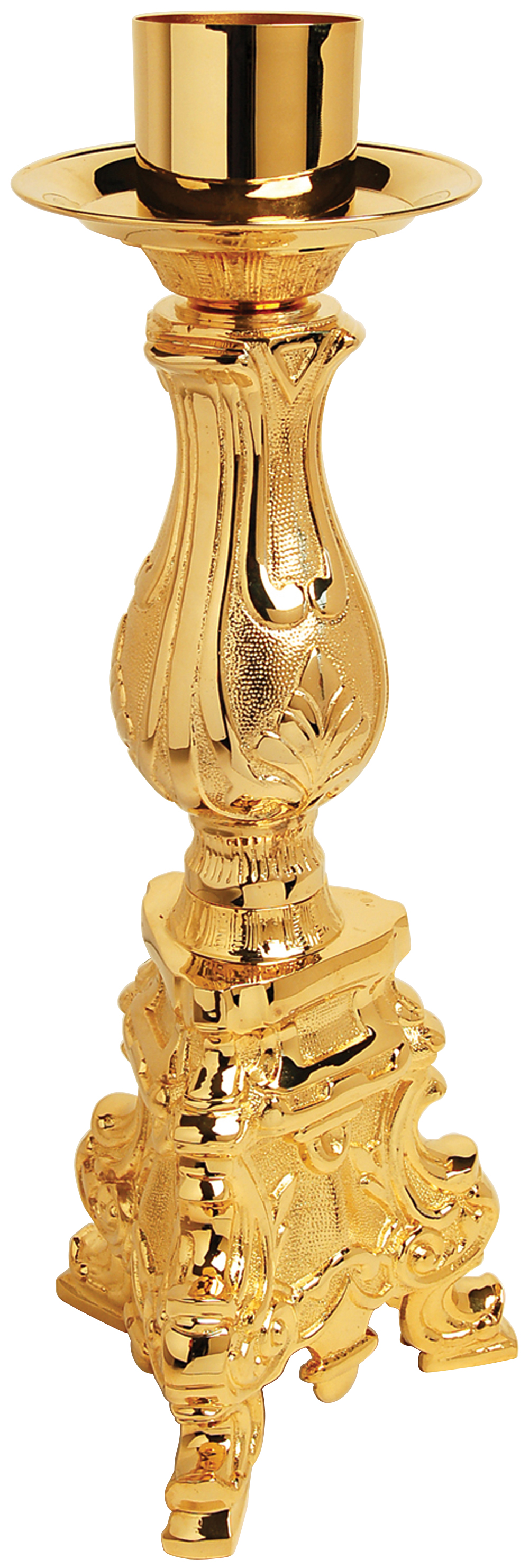 Paschal Candlestick 21 3/4 inch 24K Gold Plate 2 1/2 inch Socket