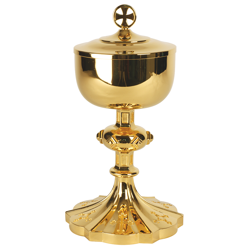 Ciborium 24K Gold Plate K971 Holds 400 Hosts