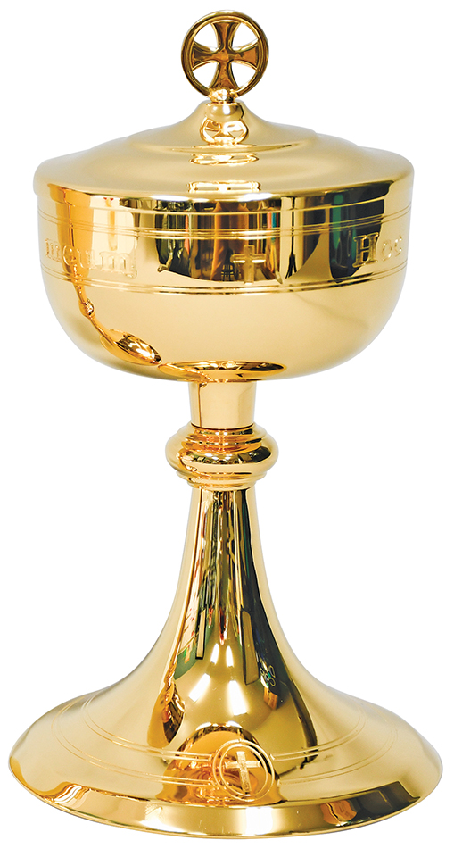 Ciborium 24K Gold Plate Engraved K975 Holds 400 Hosts