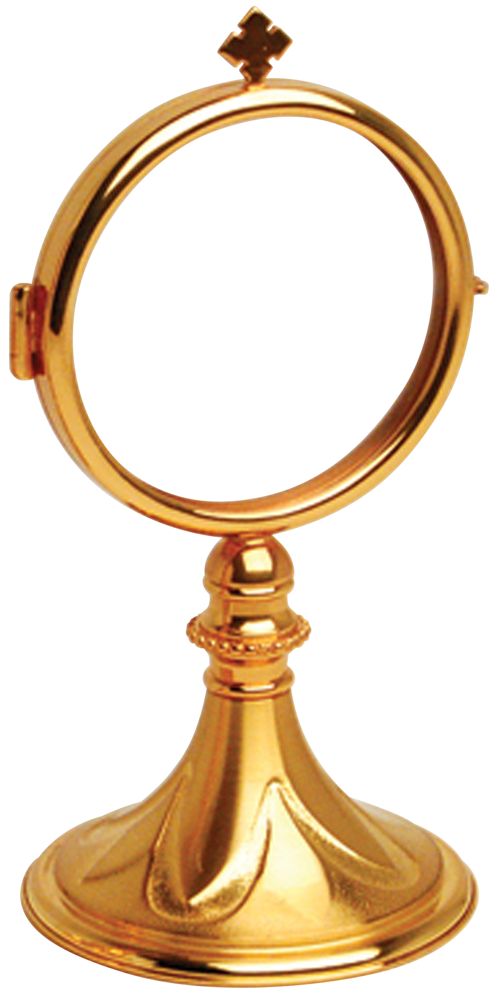 Monstrance Chapel Size 24k Gold Plate Fixed Luna Round Base