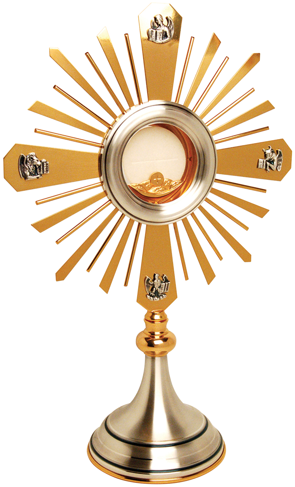 Monstrance Four Evangelists Rays 24K Gold Plate