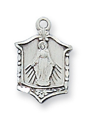 Miraculous Medal Necklace 1/2 inch Sterling Silver