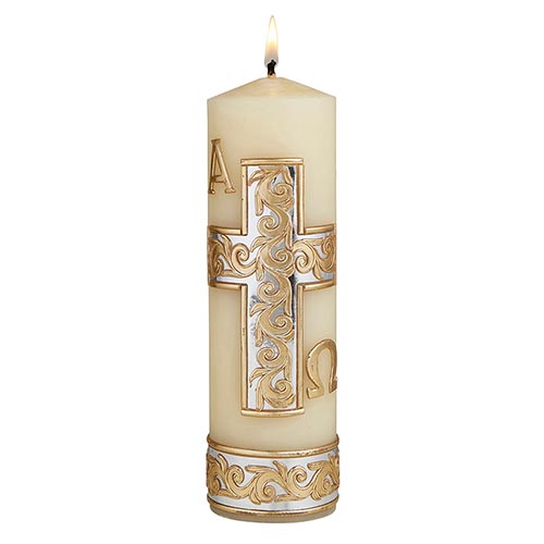 Tree Of Life Cross Candle