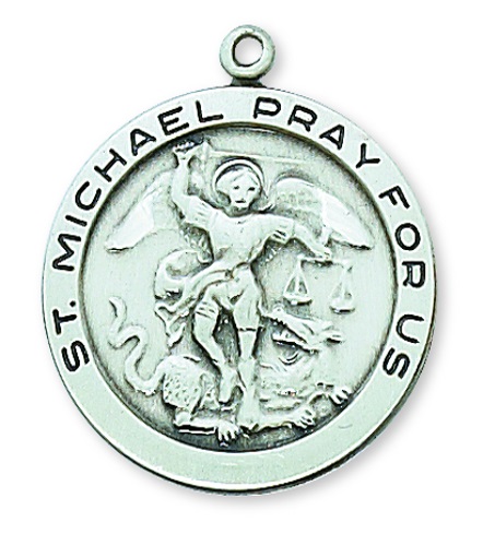 Saint Medal Necklace St. Michael Archangel 1 in Sterling Silver