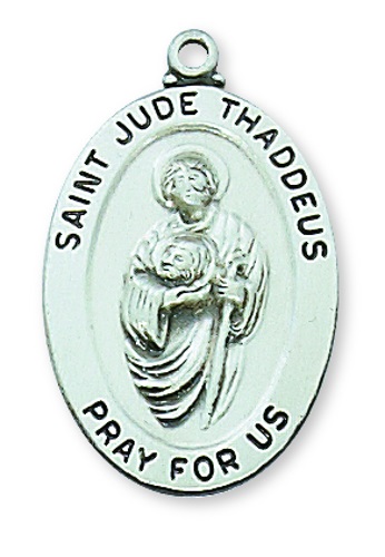 Beautiful Sterling silver 925 sterling Sterling Silver Rhodium-plated Saint Jude Thaddeus Medal