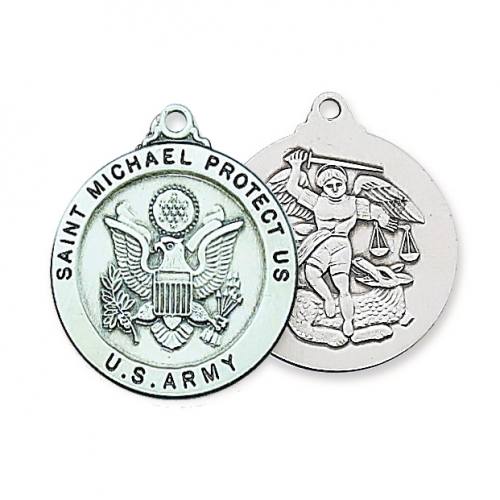 Military Medal Necklace St. Michael US Army 1 in Sterling Silver