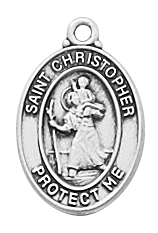 Sterling Silver St Christopher Necklace