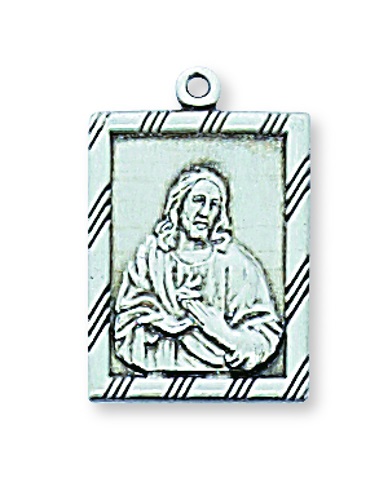 Scapular Medal Necklace 3/4 inch Sterling Silver