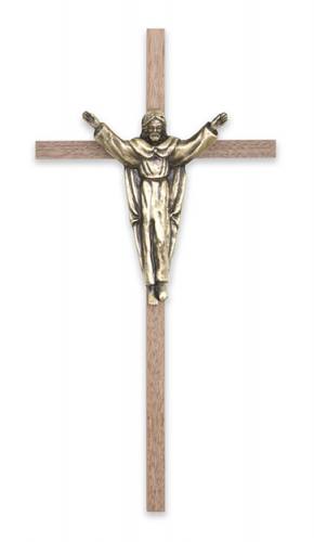 Cross Wall Value Risen Christ 10 inch Walnut Bronze Corpus