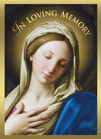 Madonna In Prayer Mass Card Deceased 50 Count