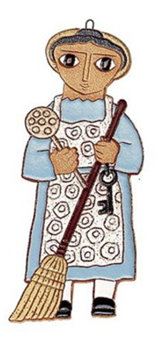 Saint Andrew's Abbey Ceramics St. Martha Plaque