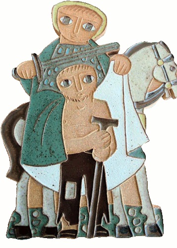 Saint Andrew's Abbey Ceramics St. Martin of Tours Plaque