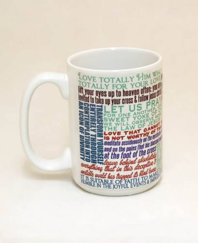 Mug St. Clare Assisi Quote Ceramic