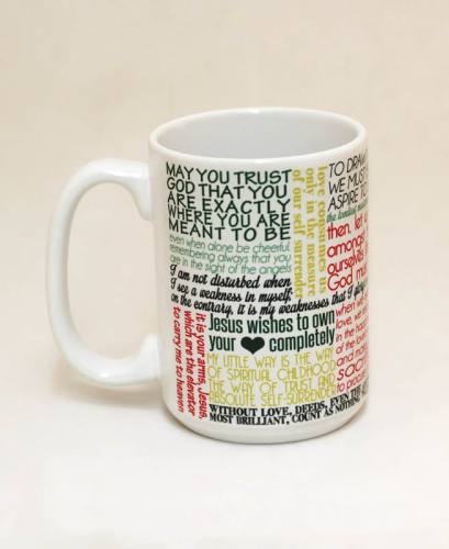 Mug St. Therese Lisieux Quote Ceramic