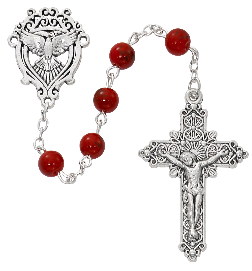 Red Marble-like Holy Spirit Rosary
