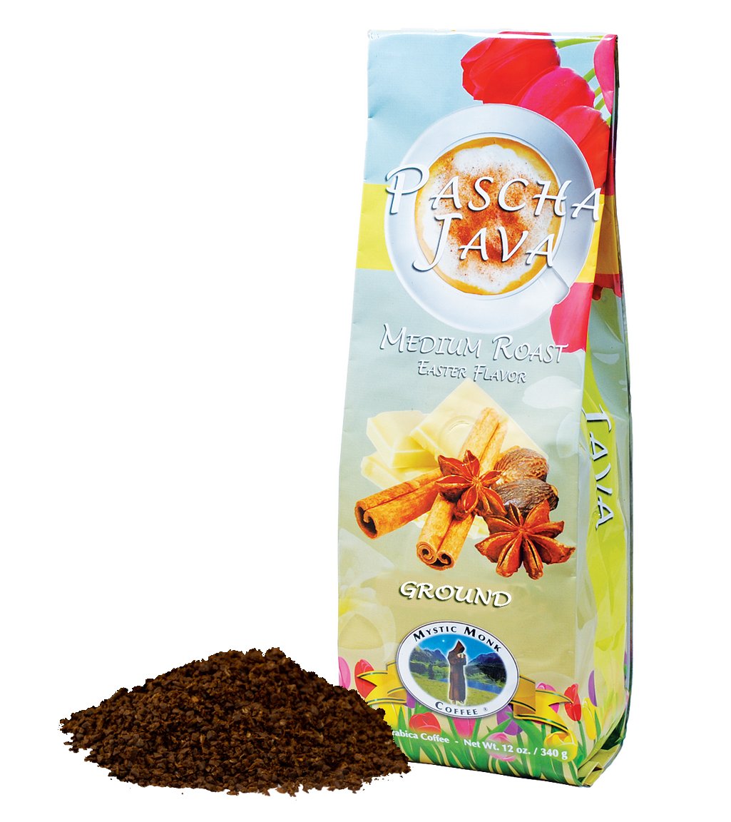 Mystic Monk Coffee Pascha Java Ground Medium Roast 12 oz..