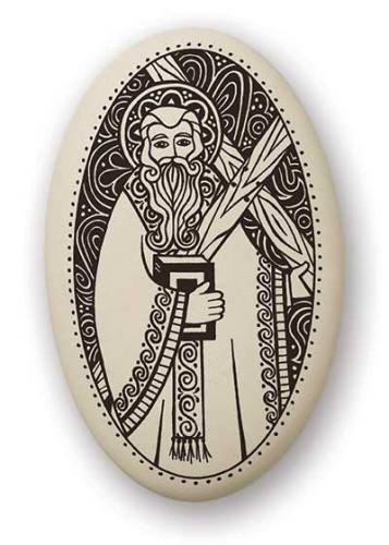 Saint Medal St. Andrew Apostle 1.5 inch Porcelain Pendant