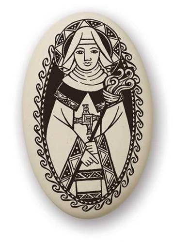 Saint Medal St. Brigid Kildare 1.5 inch Porcelain Pendant