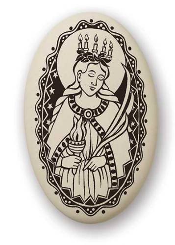 Saint Medal St. Lucy 1.5 inch Porcelain Pendant