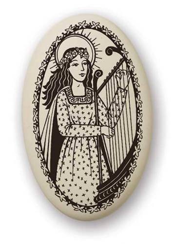 Saint Medal St. Cecilia 1.5 inch Porcelain Pendant