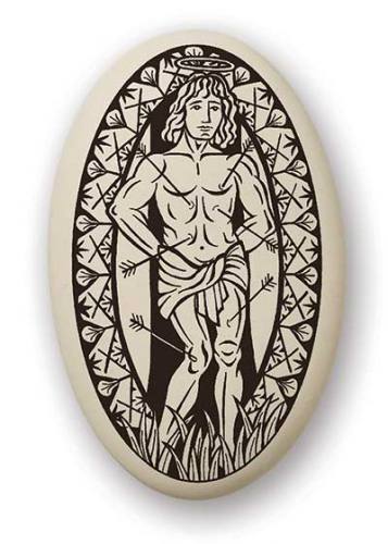 Saint Medal St. Sebastian 1.5 inch Porcelain Pendant