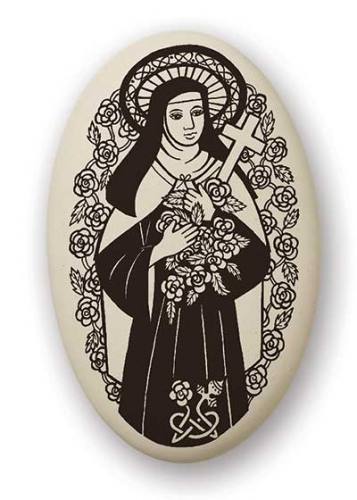 Saint Medal St. Therese Lisieux 1.5 inch Porcelain Pendant