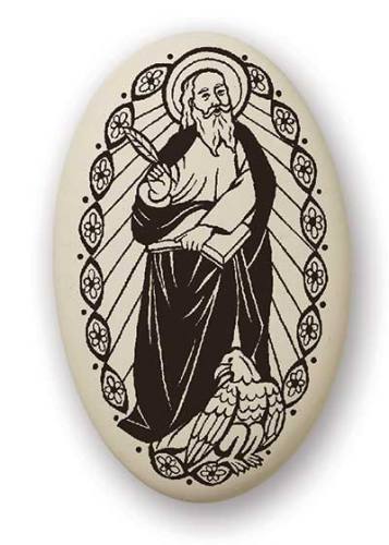 Saint Medal St. John Evangelist 1.5 inch Porcelain Pendant