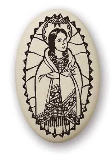 Saint Medal St. Kateri Tekakwitha 1.5 inch Porcelain Pendant