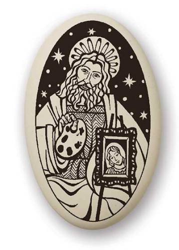 Saint Medal St. Luke Evangelist 1.5 inch Porcelain Pendant