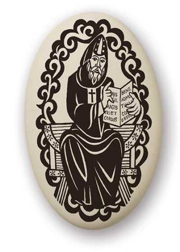 Saint Medal St. Benedict Norcia 1.5 inch Porcelain Pendant