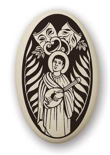 Saint Medal St. Genesius 1.5 inch Porcelain Pendant