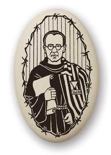 Saint Medal St. Maximilian Kolbe 1.5 inch Porcelain Pendant