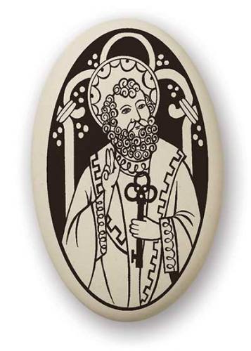 Saint Medal St. Peter Apostle 1.5 inch Porcelain Pendant