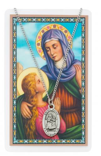 St. Anne Pewter Medal With Holy Card