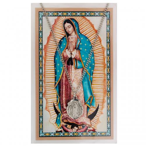 Mary Our Lady of Guadalupe Pewter Medal With Holy Card