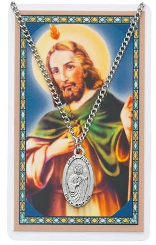 St. Jude Pewter Medal With Holy Card