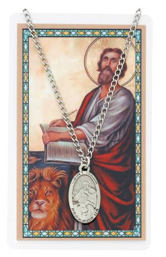 Saint Mark Pewter Medal With Holy Card